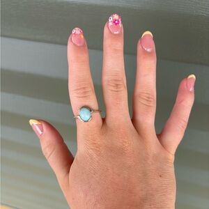 Silver Larimar Stone Ring